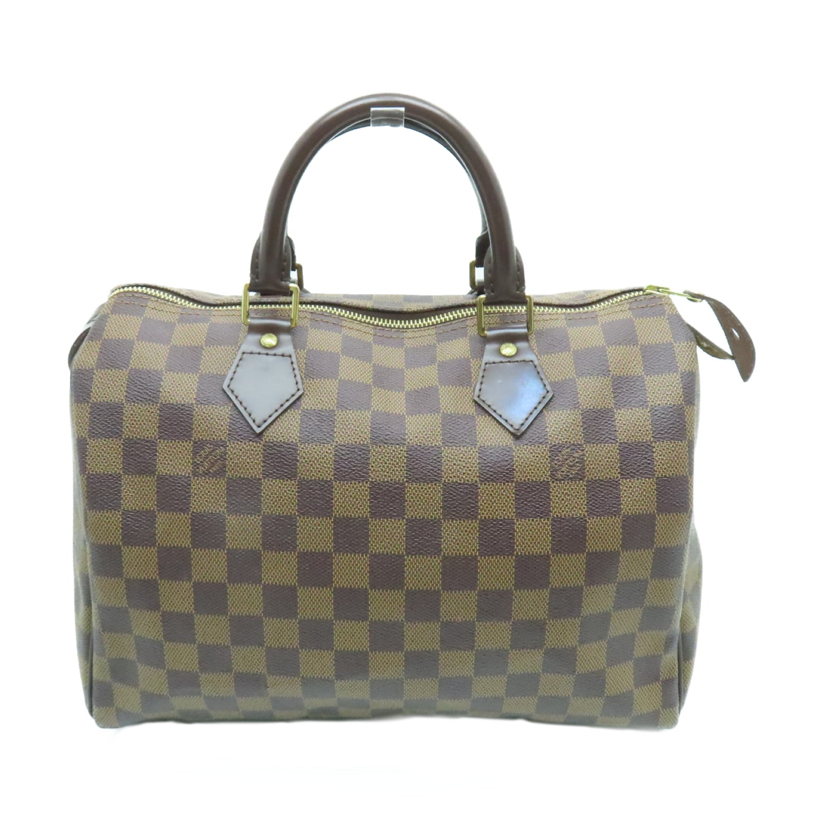 LOUIS VUITTON Damier Speedy 30金扣手挽袋啡色