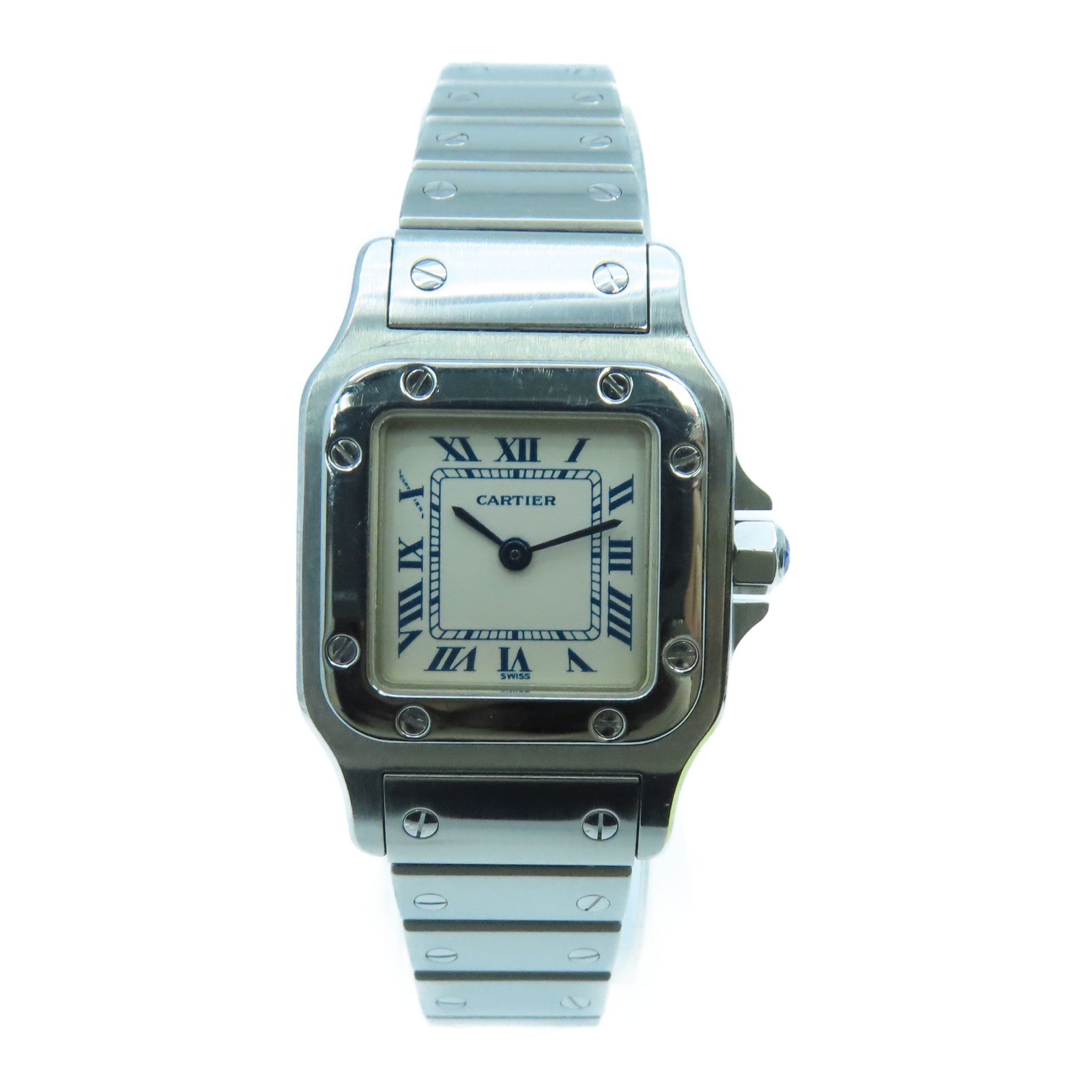 CARTIER Santos Galbee Stainless Steel Watch Quartz Movement White